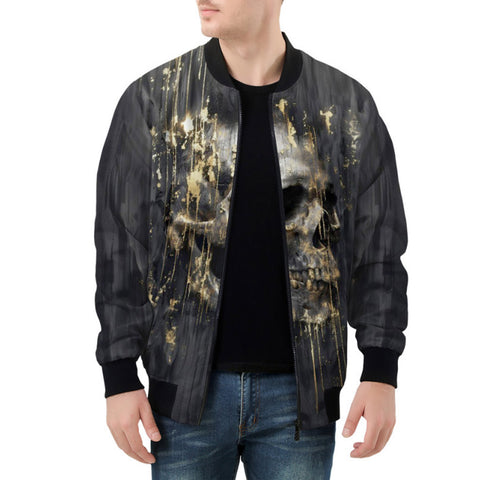 Bomber Jacket Skull with Gold Dripping