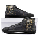 High-Top Canvas Shoes Skull with Gold Dripping