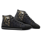 High-Top Canvas Shoes Skull with Gold Dripping