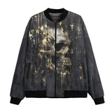 Bomber Jacket Skull with Gold Dripping