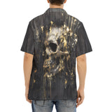 Hawaiian Shirt Skull with Gold Dripping