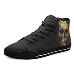High-Top Canvas Shoes Dripping Gold Skull