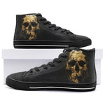 High-Top Canvas Shoes Dripping Gold Skull