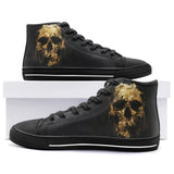 High-Top Canvas Shoes Dripping Gold Skull