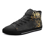 High-Top Canvas Shoes Skull with Golden Splashes