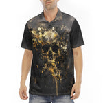 Men's Polo Shirt Skull with Golden Splashes