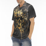 Men's Polo Shirt Skull with Golden Splashes