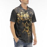 Men's Polo Shirt Skull with Golden Splashes