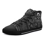 High-Top Canvas Shoes Ornate Gothic Metalwork Skull