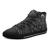 High-Top Canvas Shoes Ornate Gothic Metalwork Skull