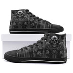 High-Top Canvas Shoes Ornate Gothic Metalwork Skull