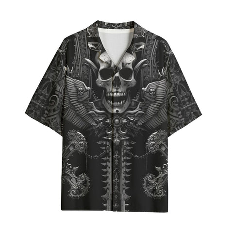 Hawaiian Shirt Ornate Gothic Metalwork Skull