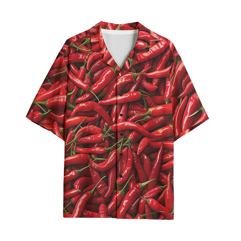 Hawaiian Shirt Red Chili Peppers Texture