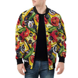 Bomber Jacket Pizza Ingredients Pattern