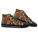 High-Top Canvas Shoes Pizza Ingredients Pattern