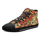 High-Top Canvas Shoes Pizza Pattern