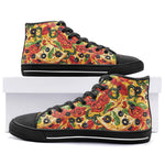 High-Top Canvas Shoes Pizza Pattern