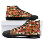 High-Top Canvas Shoes Pizza Texture