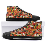 High-Top Canvas Shoes Pizza Texture