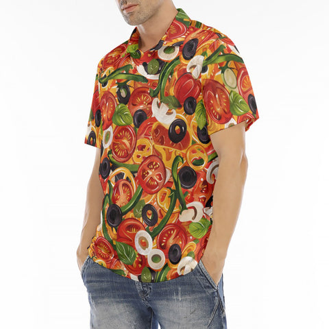 Men's Polo Shirt Pizza Texture