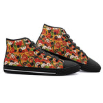 High-Top Canvas Shoes Pizza Texture