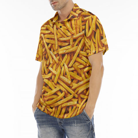 Men's Polo Shirt French Fries Texture