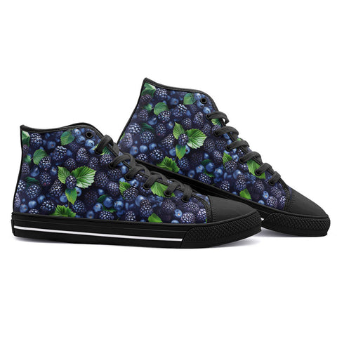 High-Top Canvas Shoes Blackberries and Blueberries