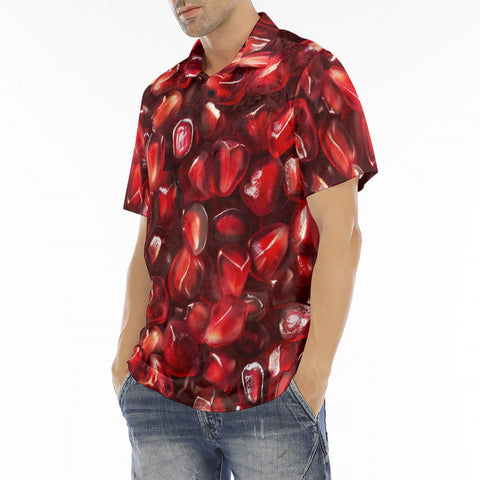 Men's Polo Shirt Pomegranate Seeds Pattern