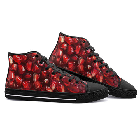High-Top Canvas Shoes Pomegranate Seeds Pattern
