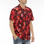 Men's Polo Shirt Pomegranate Seeds Pattern