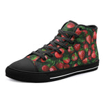 High-Top Canvas Shoes Strawberries with Leaves