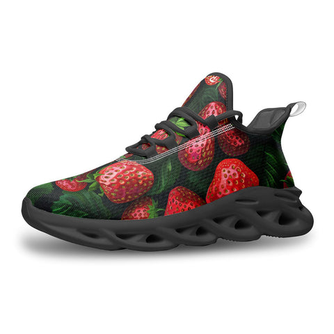 Sports Mesh Sneakers Strawberries with Leaves