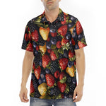 Men's Polo Shirt Strawberries Blueberries Blackberries Pattern