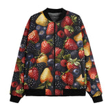 Bomber Jacket Strawberries Blueberries Blackberries