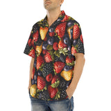 Hawaiian Shirt Strawberries Blueberries Blackberries Pattern