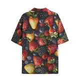 Hawaiian Shirt Strawberries Blueberries Blackberries Pattern