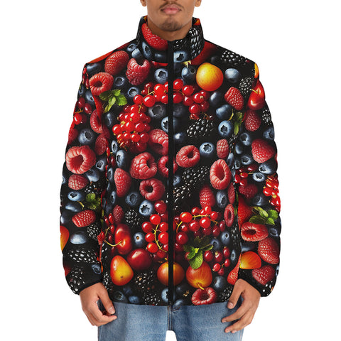 Down-Padded Puffer Jacket Vibrant Mix of Berries