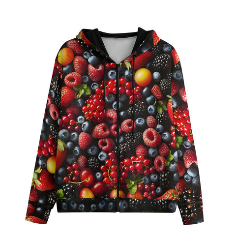 Men's Zip Up Hoodie Vibrant Mix of Berries