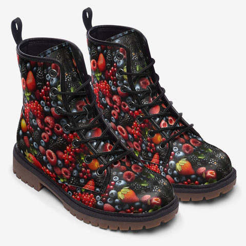 Leather Boots Vibrant Mix of Berries