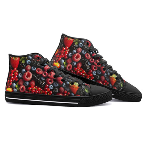 High-Top Canvas Shoes Vibrant Mix of Berries