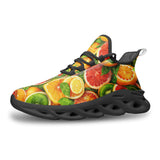 Sports Mesh Sneakers Slices of Citrus Fruits Pattern