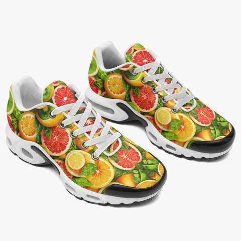 Air Cushion Sneakers Slices of Citrus Fruits Pattern