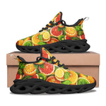 Sports Mesh Sneakers Slices of Citrus Fruits Pattern