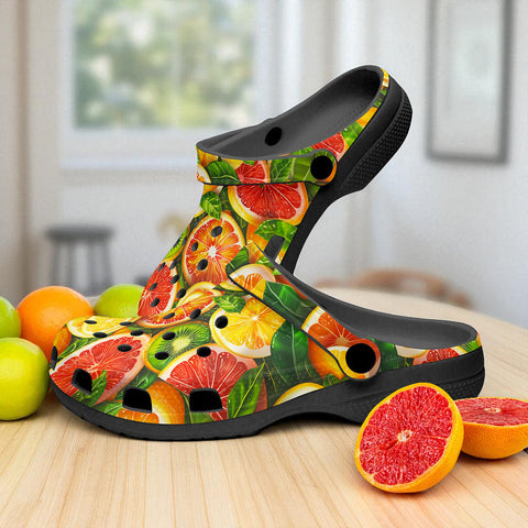 Classic Clogs Slices of Citrus Fruits Pattern