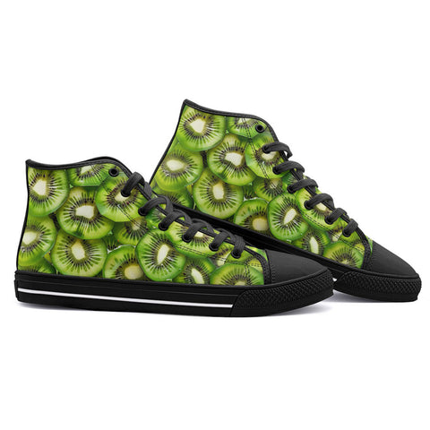 High-Top Canvas Shoes Kiwi Slices Pattern