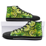 High-Top Canvas Shoes Green Lime and Kiwi Slices