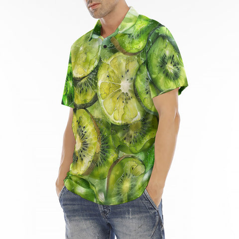 Men's Polo Shirt Green Lime and Kiwi Slices