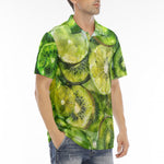 Men's Polo Shirt Green Lime and Kiwi Slices