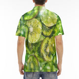 Men's Polo Shirt Green Lime and Kiwi Slices