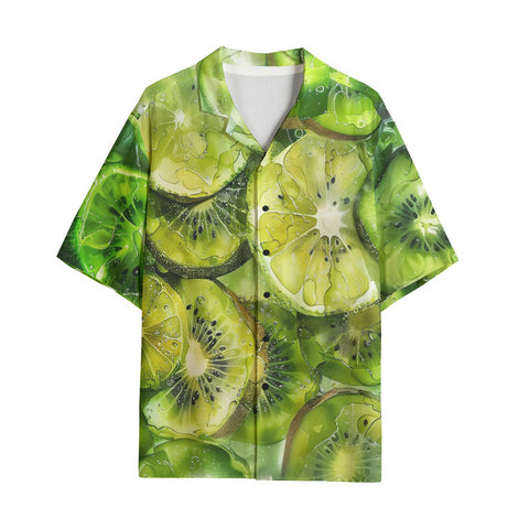 Hawaiian Shirt Green Lime and Kiwi Slices